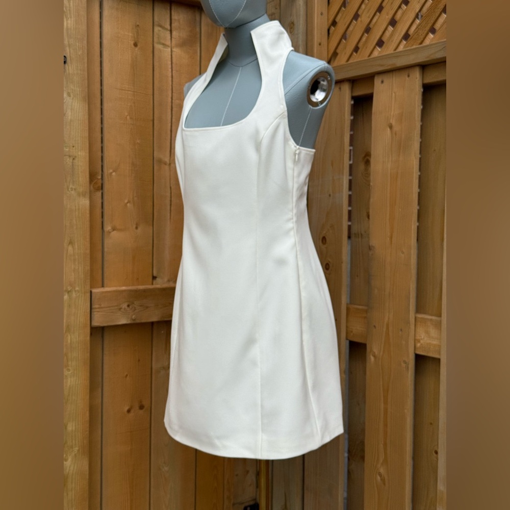 🆕 CULT GAIA 🧿 NWOT Akaia White Linen-Blend Mini Dress, Sz US 12 - Picture 10 of 17